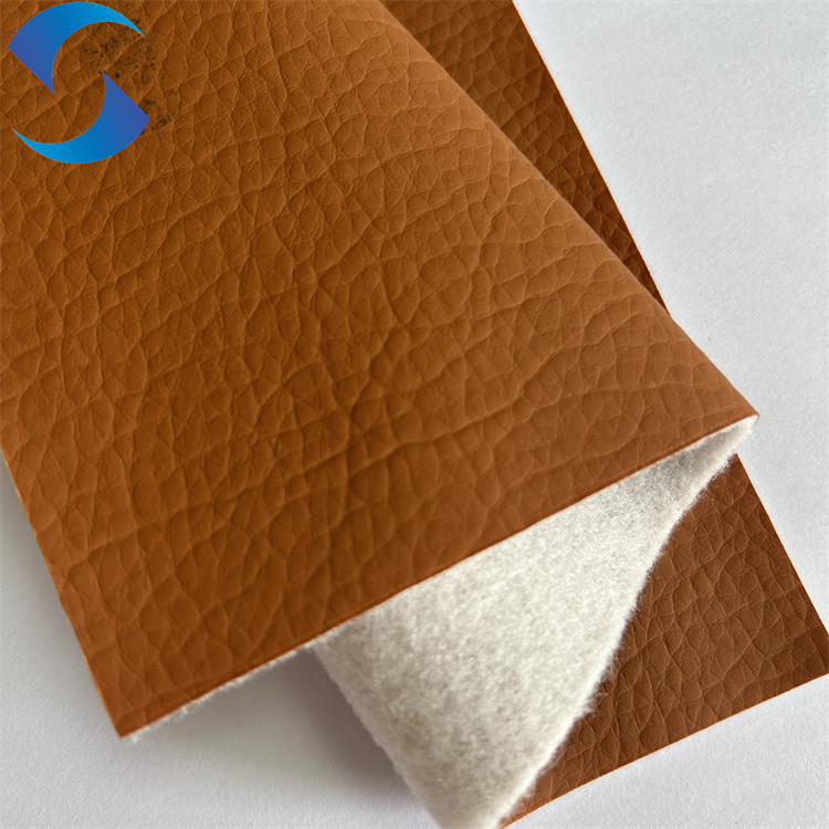 100% Polyester Non Woven Backing  Artificial Leather Fabric Embossed Pattern